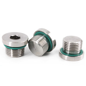 Tapón de tubería hexagonal interno de acero inoxidable con junta de goma BSP G3/8'' G1/2'' y tornillo amortiguador de goma - Product Image 1