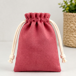 Pochette à bijoux en toile de coton blanc avec cordon de serrage, personnalisable avec logo - Product Image 2