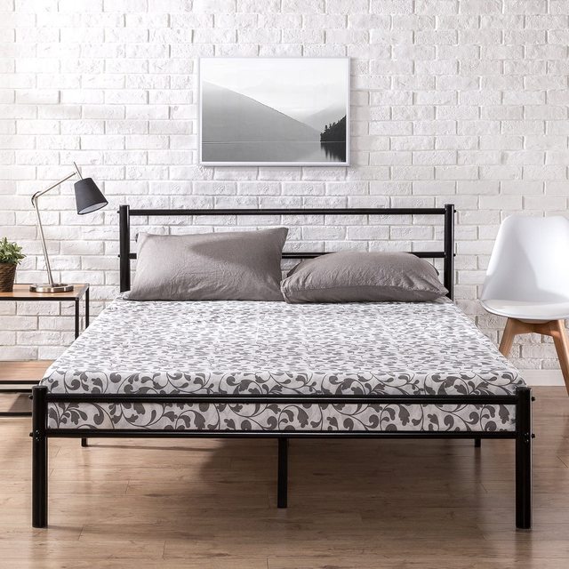 Queen Bed Frame with Headboard and Footboard, 14 Inch Platform with Storage, Heavy Duty Steel Metal Bed Frame No Box Spring Need