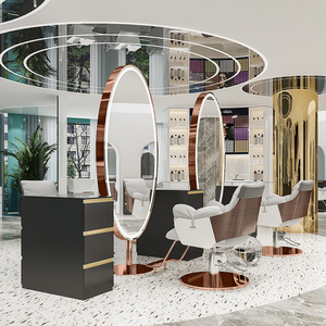Espejo de Salón con Iluminación LED Premium, Espejo de Pared Grande con Marco Dorado para Peluquería y Salón de Belleza - Product Image 3