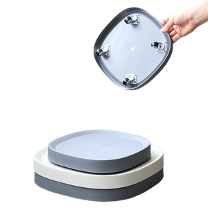 Base con rueda universal, polea de rodillo de arrastre de disco, rueda oculta de plástico blanco, bandeja de maceta móvil - Product Image 6