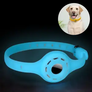 Collar De goma De silicona reflectante para mascotas, personalizado, resistente al agua, brillante en la oscuridad, para perros pequeños y gatos