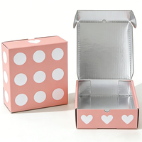 Boîte d'expédition isotherme haut de gamme rose cœur mignon avec doublure en aluminium réutilisable et taille personnalisée pour le transport d'aliments frais