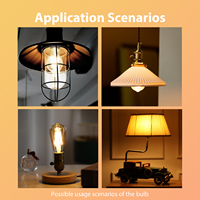 Ampoule LED à filament de verre ST45/ST14, CRI90, dimmable, 4W, culot E26/E27, température de couleur 2200K-6000K, certifiée CE, pour une utilisation multi-scènes