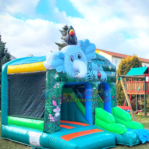 Castillo inflable comercial con tobogán para niños, tipo jungla, ideal para fiestas. - Product Image 2