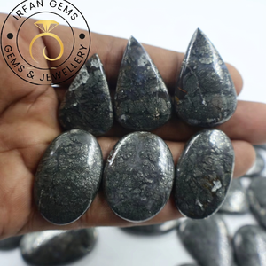 Cabujones de marcasita Cabujones semipreciosos lisos Lote al por mayor Marcasita natural Cabujón de piedras preciosas sueltas Lote Cristal natural - Product Image 1