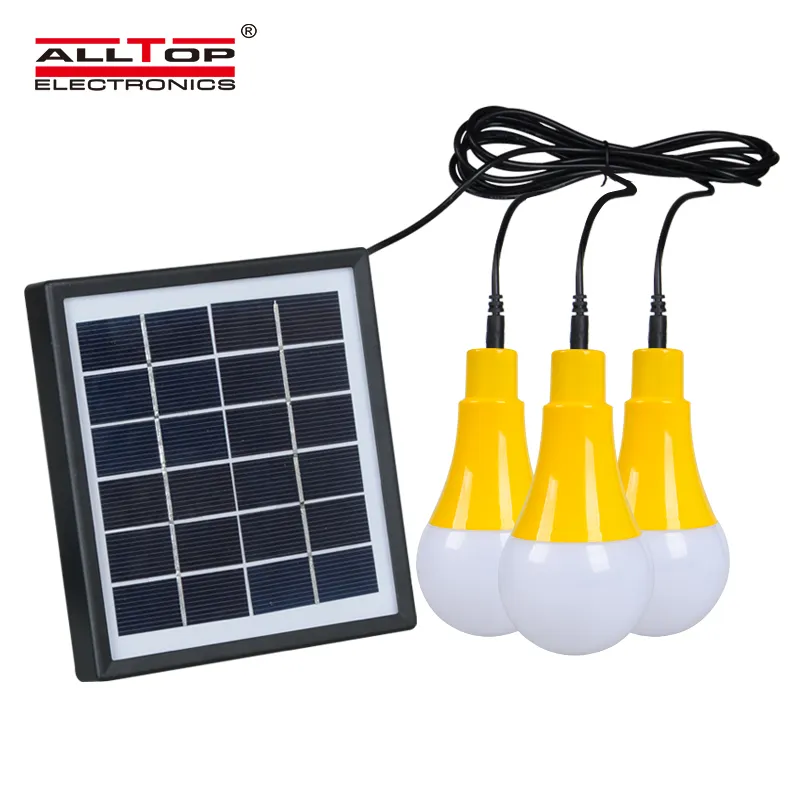 ALLTOP portatile batteria solare ricaricabile outdoor indoor 5w solare ha condotto la lampada della lampadina