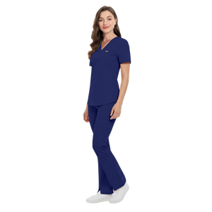 42389 Divisa Medica Elasticizzata Blu Inchiostro per Donne, Abbigliamento Formale Elegante, Abiti Professionali da Lavoro alla Moda - Product Image 1