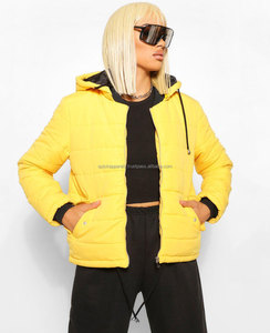 Vestes matelassées coupe-vent pour femmes, avec cordon de serrage, fermeture éclair, couleur orange, collection hiver 2020, de la marque Quick Apparels - Product Image 4
