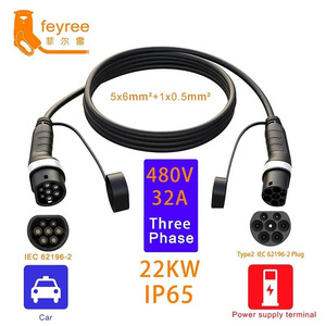 Feyree 22kW 32A Type 2 to Type 2 Electric Car <b>Charging</b> Cable 380V Three Phase EV Charge Cable for EV <b>Fast</b> <b>Charging</b> Station - Product Image 1