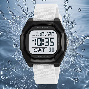 Skmei Digital Watch Men 50m Water Resistant Silicone Nylon Strap Multifunction Electronic Watch - Product Image 2