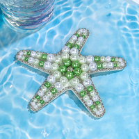 Patchs en tissu étoile de mer avec chaîne perlée à la main Grand stock pour accessoires de vêtement Bijoux DIY Patch Appliques Nouvelle arrivée