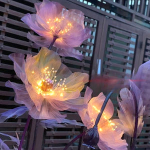 Mei Chen fait à la main fleur bricolage lampadaire avec lanterne ouverte et fermée gaze pour noël mariage décor magasin fenêtre atmosphère - Product Image 4