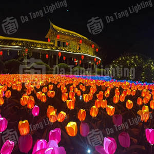 Lampes LED décoratives en forme de tulipe avec indice de protection IP65 pour une utilisation en extérieur, couleurs personnalisées et style artistique - Product Image 2