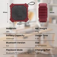 Enceinte Bluetooth portable avec batterie 1200 mAh, autonomie longue durée, prise en charge BT TF USB FM, cadeau populaire pour les activités de plein air