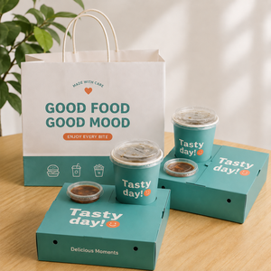 กล่องบรรจุภัณฑ์กาแฟแบบชุดเดียว ดีไซน์พิเศษแบบกำหนดเอง Eco Custom พร้อมที่ใส่แก้วกาแฟ ที่กั้น ถาดขนมปัง เค้ก และกล่องพร้อมฝาปิด - Product Image 2