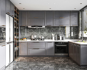 Ensemble d'armoires en contreplaqué intelligentes de luxe à conception gratuite, meubles de cuisine modernes multifonctionnels, îlot de cuisine fabriqué en Chine - Product Image 3