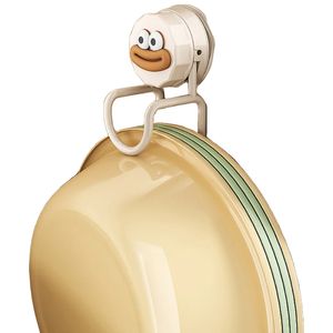 Ventouses en plastique de style simple, support de rangement mural pour cuisine, salle de bain, lavabo, crochet, accessoires, 1/2 pièces - Product Image 1