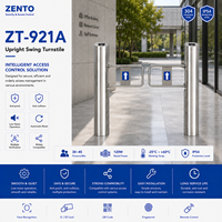 Tourniquet vertical pivotant Zento ZT-921A en acier inoxydable 304, 30-45/min, anti-pincement, bidirectionnel, portillon piéton 120W, IP54
