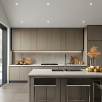 Ensemble complet d'armoires de cuisine modulaires modernes en bois massif RTA avec rangement de garde-manger écologique, étanche et plat
