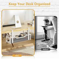 Organisateur de câbles sous le bureau facile à installer, support métallique pour gestion des fils, système de gestion sans dommages
