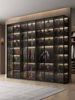 OUGOO Meuble de salon en bois massif fait main avec porte vitrée antique, vitrine de rangement personnalisable, buffet bibliothèque