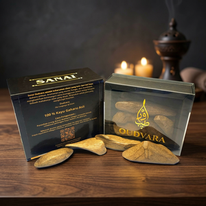 Oudvara Sanai Barraq Super Grade Agarwood 100g, una madera de oud excepcional y profusamente aromática, valorada por los coleccionistas de incienso. - Product Image 2