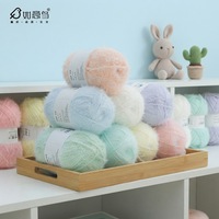 Direkt vom Hersteller 197 Yards 5,28 Unzen 80% Nylon 20% Baumwolle Langhaariges Nerzgarn mit Anpassbarem Etikett