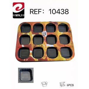 Mnj 12-Hole Cake Pan Non-Stick Baking Mold For Cupcakes And Muffins 6Pcs Pack - Product Image 1