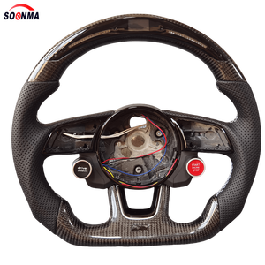 Volant en carbone semi-Alcantara <span class=keywords><strong>S</strong></span>-<span class=keywords><strong>Line</strong></span> avec bouton de démarrage pour <span class=keywords><strong>Audi</strong></span> Q8 SQ8 A3 A4 B9 <span class=keywords><strong>A5</strong></span> B8 A6 C7 A7 S3 S4 RS3 RS5 RS7 RS6 C8 - Product Image 6