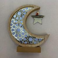 Ramadan artisanat veilleuse lune LED lampe de table en bois pour Eid Mubarak décorations lanterne musulmane ornements décor de fête