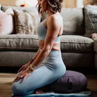 Personalizado hecho a mano Zabuton en forma de frijol Zafu futón alforfón orgánico Yoga meditación cojín conjunto