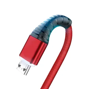 최고 판매자 나일론 꼰 USB 케이블 고속 충전 데이터 코드 1M 2M 안드로이드 폰 고속 충전 데이터 동기화 마이크로 USB 케이블