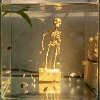 Nouveau produit transfrontalier Jinccai : Souffleur d'aquarium Squelette Dansant, Art moderne, Impression 3D PLA pour poissons, pour personnalisation d'ornements
