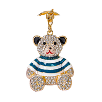 Mignon strass ours en peluche porte-clés cristal animaux ours porte-clés Bling métal Couple saint valentin ours en peluche porte-clés breloque