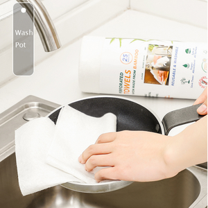 Rouleau d'<span class=keywords><strong>essuie</strong></span>-<span class=keywords><strong>tout</strong></span> réutilisable, 25 feuilles/rouleau, réutilisable, lavable, zéro déchet, chiffon à vaisselle, rouleau de papier de cuisine en bambou - Product Image 5