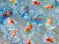 Breloques en résine 3D thème Océan d'été, mignonnes, en forme de poisson rouge porte-bonheur, pendentifs Feng Shui pour la fortune, pour boucles d'oreilles, bracelets et bijoux DIY