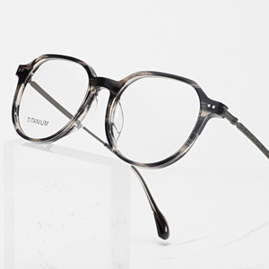 Gafas de vista ovaladas de mármol con montura completa, de titanio, ligeras, anti-UV, unisex, para adultos, con corrección de visión. - Product Image 4