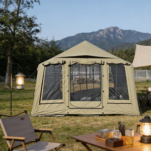 Tente gonflable familiale facile à installer, tente extérieure en PVC Oxford, résistante au vent et à l'eau pour le camping familial au Moyen-Orient - Product Image 1