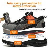 Sepatu Safety Pria OEM LOGO Tombol Putar Anti Air, Sepatu Kerja Safety Pria Anti Benturan Anti Tusuk, Sepatu Pelindung