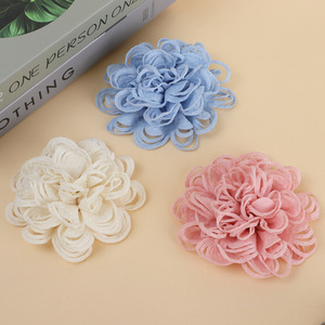 Broches de Flores de Chifón en 3D, Adornos Decorativos Circulares Tejidos a Mano para Ropa y Accesorios - Product Image 3