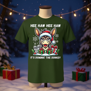 T-shirt Donkey Dominic The Donkey de Noël, design Hee Haw, cadeau de vacances - Product Image 3