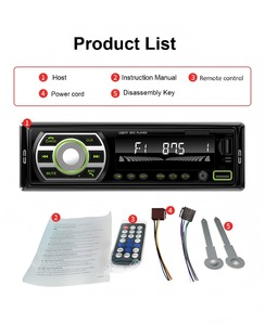 เครื่องเล่น MP3 ในรถยนต์แบบมัลติฟังก์ชั่น 1 Din รองรับบลูทูธแฮนด์ฟรี วิทยุ FM รองรับเสียงแบบ LosslessAudio เครื่องเสียงติดรถยนต์ - Product Image 1
