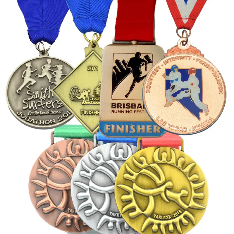 3D खेल हॉकी धावक पदोन्नति के लिए खोखले कस्टम तायक्वोंडो जूडो ट्राफियां और पदक तैराकी विजेता धातु पदक