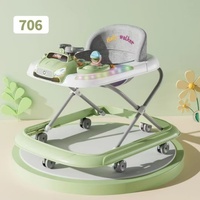 Walker Lipat Multifungsi 2-in-1 untuk Bayi 6-18 Bulan, Rangka Besi Aman, Roda Plastik, Alat Bantu Jalan untuk Belajar Berjalan