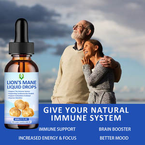 OEM ODM Gouttes liquides organiques de champignons crinière de lion 1500mg d'antioxydant pour augmenter la concentration et la mémoire pour adultes Complément alimentaire - Product Image 4