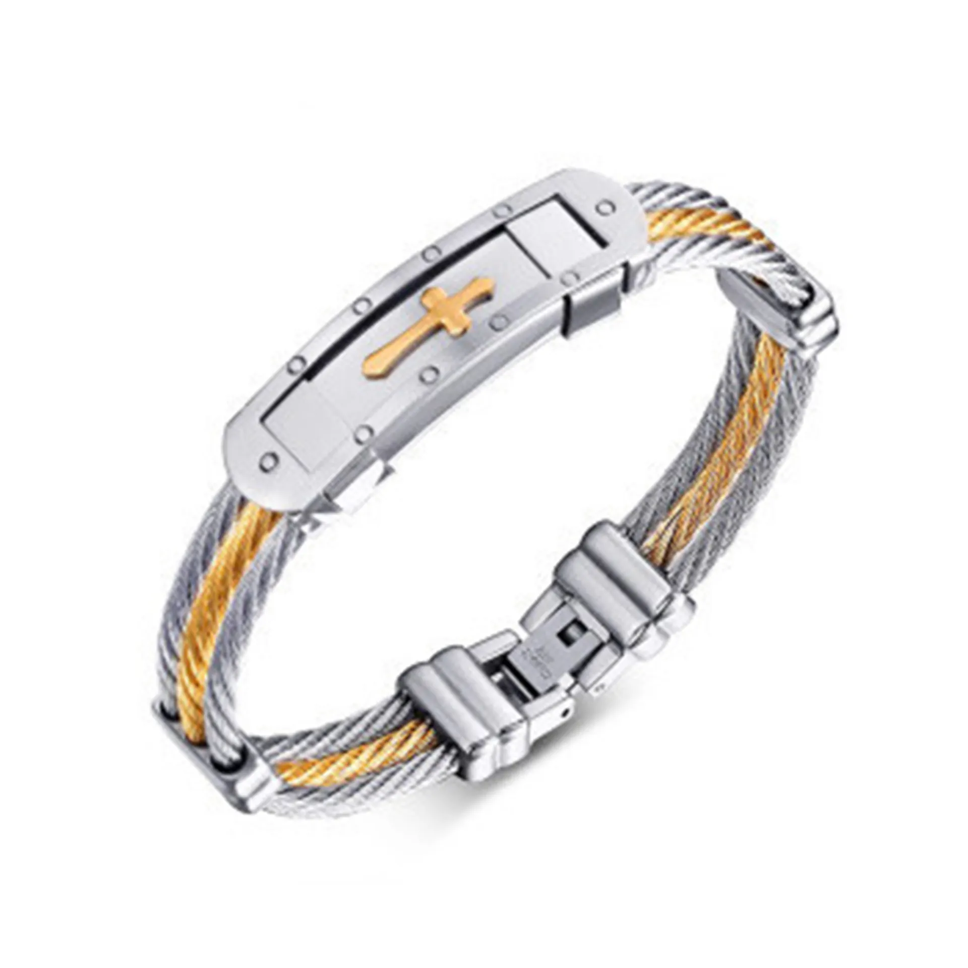Braccialetti Unisex in acciaio inossidabile regolabili alla moda braccialetti per uomo donna bracciali per uomo e donna