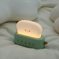 Mignon LED Dimmable Rechargeable USB Design Moderne Minuterie Enfants Table de Nuit Lumière pour Chambre Décoratif Toast Veilleuse