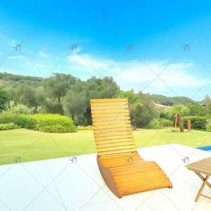 Chaise de loisir moderne et simple pour hôtel, jardin, patio, chaise à <span class=keywords><strong>bascule</strong></span> en <span class=keywords><strong>bois</strong></span> imperméable, meuble pour chaise longue d'extérieur - Product Image 5