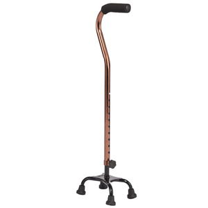 Canne à quatre coins en alliage d'aluminium réglable pour personnes âgées, avec embouts en caoutchouc antidérapants, support rétractable - Product Image 3